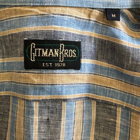 Gitman Brothers Linen Long Sleeve Sport Shirt Size: M - Picture 5 of 8